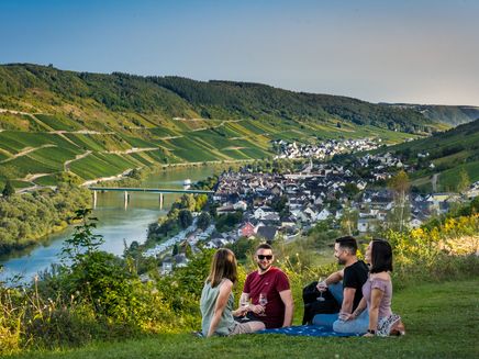 gruppe-picknick-wein-aussicht-reiler-hals-reil Gruppenpicknick Reiler Hals mit Blick auf Reil